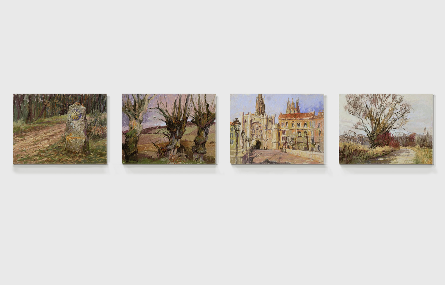 selection of paintings by sharon bamber from 1000 Miles Walking & Painting the Way of St James